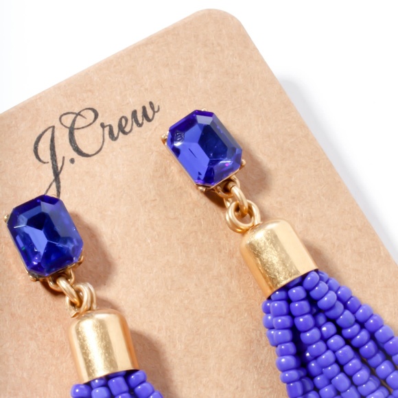 Jcrew blue beads tussle crystal earrings - Picture 3 of 5